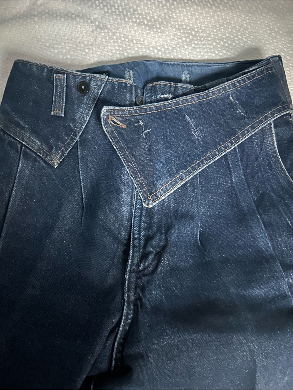 Vintage Rocky Mountain RARE Dark Blue Denim Jeans with Asymmetric Waistband